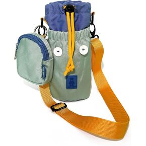 BATATA PENGUIN Drink More Water Bottle Bag - 24 oz, Adjustable Shoulder Straps, Clip-On Small Pouch, Lightweight and Portable for Outdoor Hiking Casual Use, Sling Bag Blue in Saudi Arabia