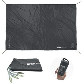 خيمة محمولة من إيترول - PU 7000+ مقاومة للماء، 0.6 رطل | قماش القنب متعدد الوظائف خفيف الوزن، قماش أرضي خفيف الوزن للنزهات في الهواء الطلق مع حقيبة تخزين للتخييم والمشي لمسافات طويلة وحقائب الظهر على الشاطئ in Kuwait