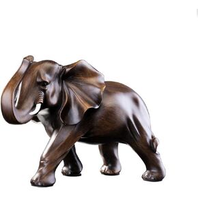 NSMACC Elephant Statue Rosewood Color Wealth Lucky Figurine Office Home Decor Elephant Sculpture Gift in Saudi Arabia