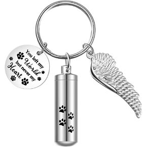 DAIFFUNE Cylinder Urn Keychain for Ashes Pet Cremation Keychain Dog Ash Necklace Cat Urn Necklace in Kuwait