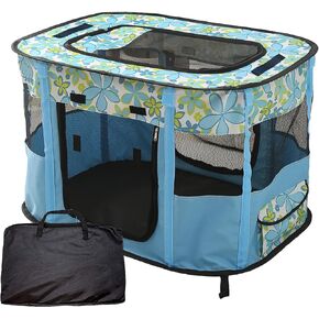 Foldable Pet Playpen, Puppy Play Pen for Indoors, Cute Small Dog Playpen, Sturdy Playpen for Cats Outdoor (Medium, Black)