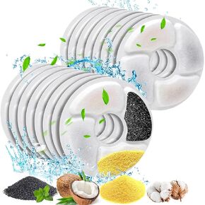 Cat Water Fountain Filters, 5 inch Pet Fountain Filters, Dog Fountain Activated Carbon Filters Replacement, Compatible with Cats and Dogs Automatic Water Dispenser (5Pcs)