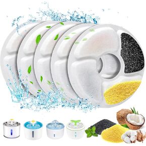 Cat Water Fountain Filters, 5 inch Pet Fountain Filters, Dog Fountain Activated Carbon Filters Replacement, Compatible with Cats and Dogs Automatic Water Dispenser (5Pcs) in Kuwait