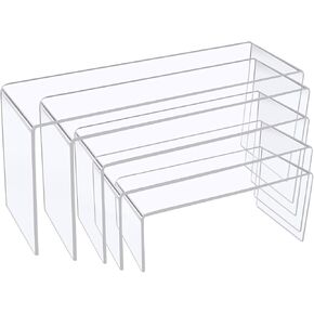 مجموعة من 5 قطع من راشعات العرض أكريليك شفاف، عرض رفوف عرض أكريليك للمجوهرات، الكيك، الحلوى، 5 أحجام in Kuwait