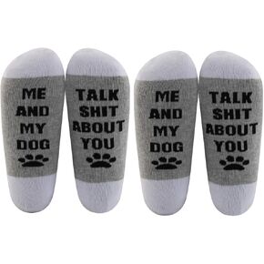 LEVLO Funny Dog Mom Gift for Dog Lover Me and My Dog Talk Shit About You Socks Funny Dog Saying Gift for Dog Mama in Saudi Arabia
