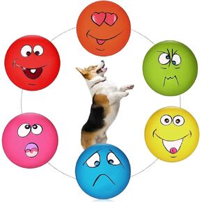Hamerial Squeaky Dog Toys Latex Rubber Soft Dog Squeaky Toys Squeaky Chewing Teething Fetching Dog Balls Puppy Toys Gifts for Pets Medium Small Dog 6Pcs/Set in Saudi Arabia