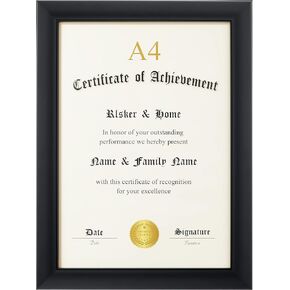 السكيير اند هوم اطار صور مقاس ايه 4 اسود افقي ورأسي للجدار وسطح الطاولة، عرض للمستندات والشهادات والدبلوم والجوائز واطارات الدرجات in Kuwait