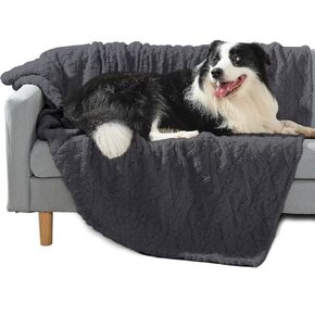 Waterproof Dog Blanket- Sofa Bed Couch Cover for Dogs,Reversible 3D Sherpa Pet Throw Blankets for Large Medium Small Dogs Puppies Cats,Pee Proof,Ultra Soft Cozy,Charcoal Grey,24"X30" in Saudi Arabia