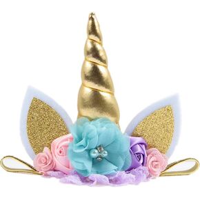 Nishine Baby Elastic Glitter Unicorn Horn Headband Children Unicorn Party Supplies Cosplay Gift in Kuwait