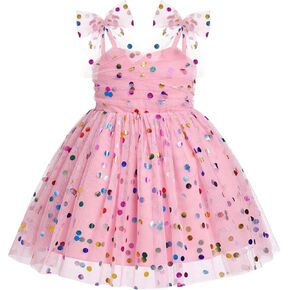 Toddler Baby Girl 1st Birthday Outfit Summer Sundress Clothes Rainbow Floral Tulle Tutu Dress Cake Smash Photoshoot in Kuwait