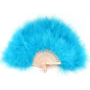 Sowder Fuchsia Marabou Feather Fan 20s Vintage Style for Home Party Decor Dance Show Clothes Wedding Decoration