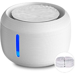 نافورة مياه للقطط من HEYISME، نافورة مياه للحيوانات الأليفة فائقة الهدوء بسعة 84 أونصة/2.5 لتر مع 3 مرشحات بديلة وإضاءة LED، موزع مياه للكلاب بـ 3 أوضاع للتدفق، موزع مياه ذكي للقطط (أسود) in Kuwait