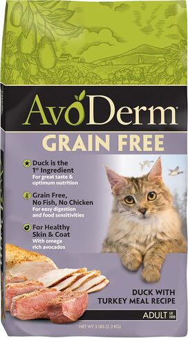 Avoderm Natural Grain-Free Dry Cat Food, All Life Stages Duck Recipe, 2.5 Lb Bag, 1 Count (Pack of 1) in Kuwait
