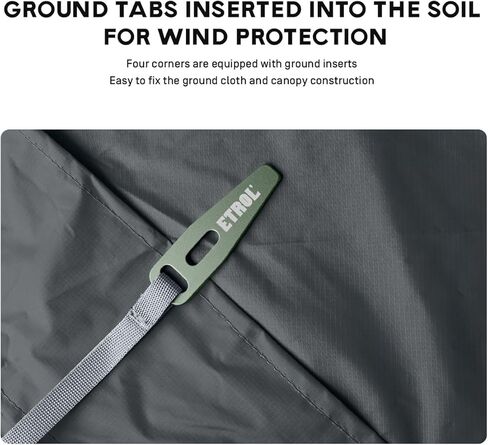 خيمة محمولة من إيترول - PU 7000+ مقاومة للماء، 0.6 رطل | قماش القنب متعدد الوظائف خفيف الوزن، قماش أرضي خفيف الوزن للنزهات في الهواء الطلق مع حقيبة تخزين للتخييم والمشي لمسافات طويلة وحقائب الظهر على الشاطئ in Kuwait