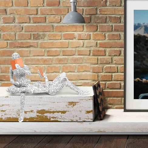 Vimtrysd 2Pcs Home Decor Pulp Reading Women Figurine Thinker Statue Sculpture Room Decor Modern Abstract Decoration Shelf Table Desk Decor for Living Room Office Bedroom in Saudi Arabia