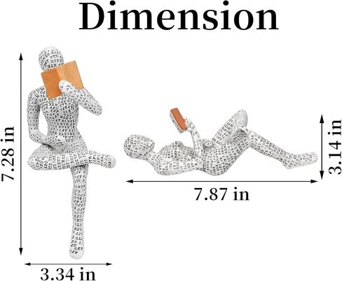 Vimtrysd 2Pcs Home Decor Pulp Reading Women Figurine Thinker Statue Sculpture Room Decor Modern Abstract Decoration Shelf Table Desk Decor for Living Room Office Bedroom in Saudi Arabia