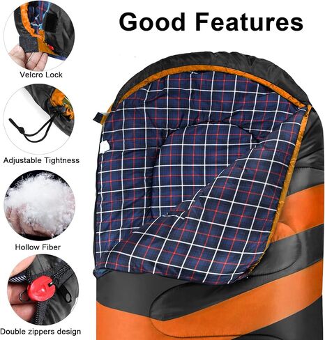 1.6kg Sleeping Bag 3-4 Seasons Warm Cold Weather Lightweight, Portable, Waterproof Sleeping Bag with Compression Sack for Adults & Kids - Indoor & Outdoor: Camping, Backpacking, Hiking in Saudi Arabia