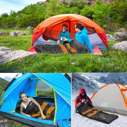 1.6kg Sleeping Bag 3-4 Seasons Warm Cold Weather Lightweight, Portable, Waterproof Sleeping Bag with Compression Sack for Adults & Kids - Indoor & Outdoor: Camping, Backpacking, Hiking in Saudi Arabia