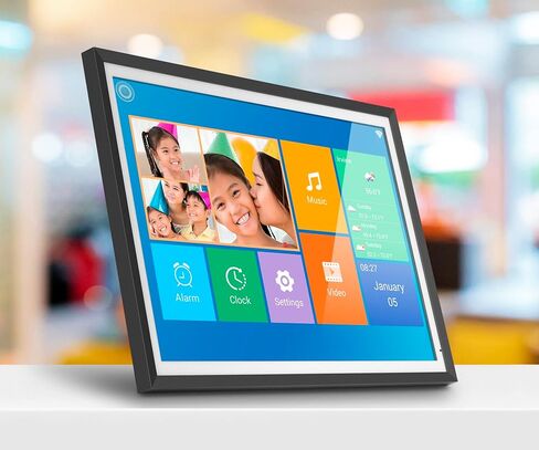 Aluratek ثنائي النطاق 2.4 جيجا هرتز، 5 جيجا هرتز واي فاي إطار صور رقمي يعمل باللمس مع دقة 3K، مستشعر الضوء وذاكرة مدمجة 32 جيجا - 13.5 بوصة in Kuwait