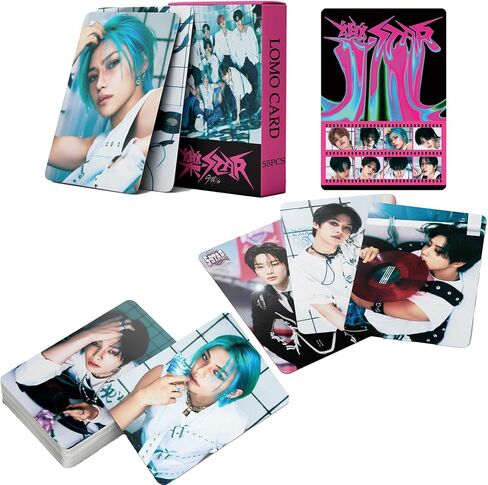 FOURBOM 樂STAR Photocards 55 قطعة Straykids Photocard Straykids 樂STAR ألبوم بطاقات KPOP Stray Kids بطاقات بريدية Stray Kids Merch 樂STAR Merch in Kuwait