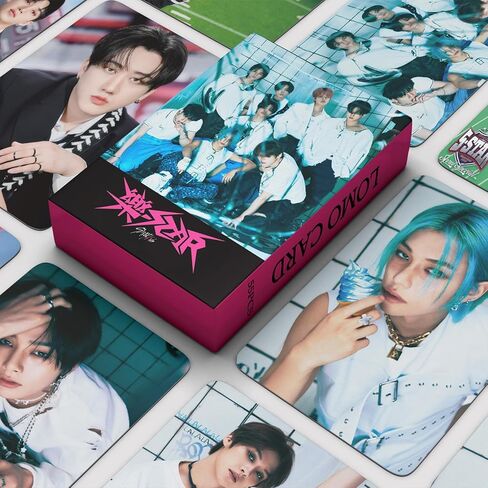 FOURBOM 樂STAR Photocards 55 قطعة Straykids Photocard Straykids 樂STAR ألبوم بطاقات KPOP Stray Kids بطاقات بريدية Stray Kids Merch 樂STAR Merch in Kuwait