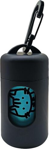 Dog Poop Bag Dispenser for Leash with Snap Clip, Skin-friendly Texture Waste Bag Holder for Dog Walks and Cats, Pets Litter Bag Container, Indoor & Outdoor Use (Black, 2 Count) in Saudi Arabia