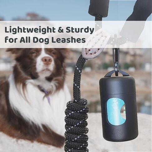 Dog Poop Bag Dispenser for Leash with Snap Clip, Skin-friendly Texture Waste Bag Holder for Dog Walks and Cats, Pets Litter Bag Container, Indoor & Outdoor Use (Black, 2 Count) in Saudi Arabia