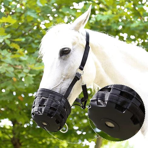 ايهوفن كمامة رعي للخيول - تحكم قابل للتعديل في الافراط في تناول الطعام وتعزيز الصحة مع حبل رصاص متضمن | جيد التهوية ومتين ومريح in Kuwait