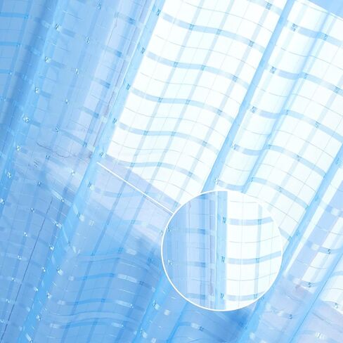 مجموعة توني ستائر شفافة بيضاء مقاس 84 بوصة طويلة شفافة لغرفة الفتيات وغرفة الأطفال ستارة فوال شفافة مكونة من لوحتين لغرفة النوم وجيب نافذة ستائر (52 × 84 بوصة، أبيض مربع، لوحتان) in Kuwait