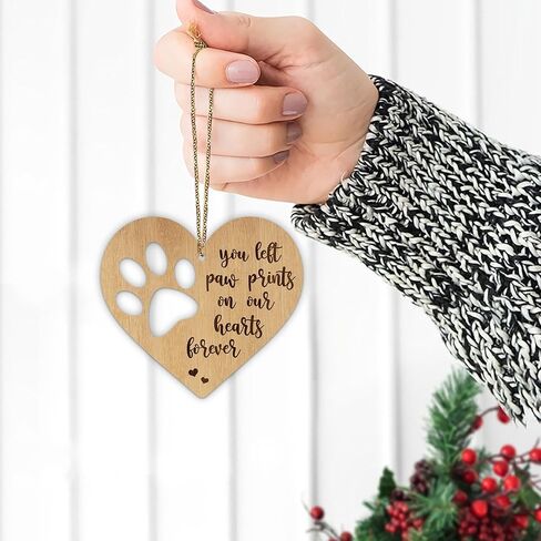 هدايا تذكارية من HYTURTLE لفقدان الحيوانات الأليفة - هدايا تزيين شجرة الزينة الخشبية لعيد الميلاد للكلب - هدايا تذكارية لفقدان القطط - هدايا التعاطف - ديكور تذكار لفقد الحيوانات الأليفة على الوجهين in Kuwait