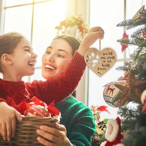 هدايا تذكارية من HYTURTLE لفقدان الحيوانات الأليفة - هدايا تزيين شجرة الزينة الخشبية لعيد الميلاد للكلب - هدايا تذكارية لفقدان القطط - هدايا التعاطف - ديكور تذكار لفقد الحيوانات الأليفة على الوجهين in Kuwait