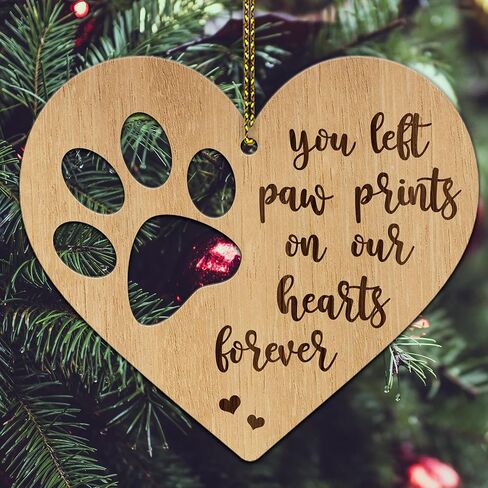 هدايا تذكارية من HYTURTLE لفقدان الحيوانات الأليفة - هدايا تزيين شجرة الزينة الخشبية لعيد الميلاد للكلب - هدايا تذكارية لفقدان القطط - هدايا التعاطف - ديكور تذكار لفقد الحيوانات الأليفة على الوجهين in Kuwait