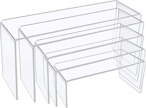 مجموعة من 5 قطع من راشعات العرض أكريليك شفاف، عرض رفوف عرض أكريليك للمجوهرات، الكيك، الحلوى، 5 أحجام in Kuwait