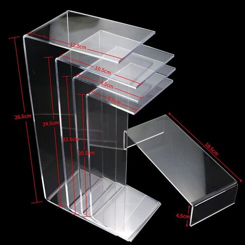 مجموعة من 5 قطع من راشعات العرض أكريليك شفاف، عرض رفوف عرض أكريليك للمجوهرات، الكيك، الحلوى، 5 أحجام in Kuwait