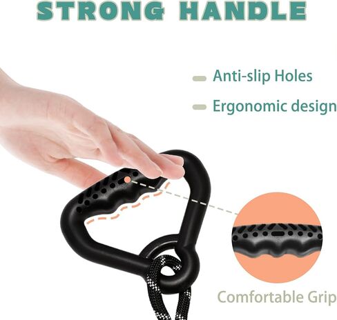 Wakytu Ergonomic Design Handle Dog Leash, Reflective Dog Leash for Small Medium and Large Dogs, Strong Dog Leash with Waste Poop Bag Holder, Traction Collar for Walking, Black, 6'×1/2'' in Kuwait