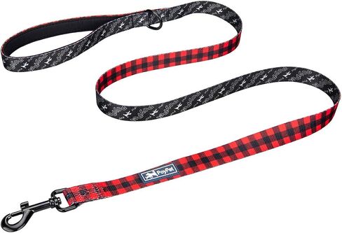 PoyPet 5 Feet Dog Leash with Padded Handle for Small Medium and Large Dogs(Checkered Red) in Saudi Arabia
