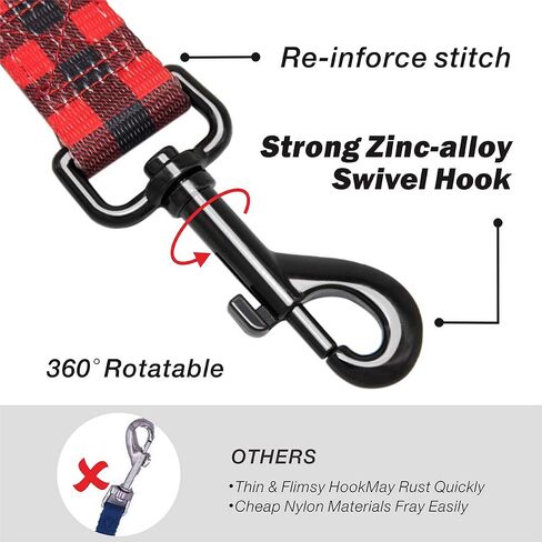 PoyPet 5 Feet Dog Leash with Padded Handle for Small Medium and Large Dogs(Checkered Red) in Saudi Arabia