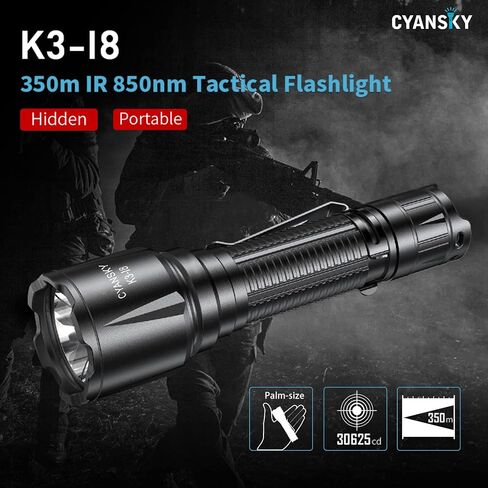 CYANSKY IR Flashlight,High-Power Long-Range IR Illuminator with 850nm Infrared LED Specially Designed for Night Hunting, Observation, Camera and Tactical Tasks(5000mW / 350M) in Saudi Arabia