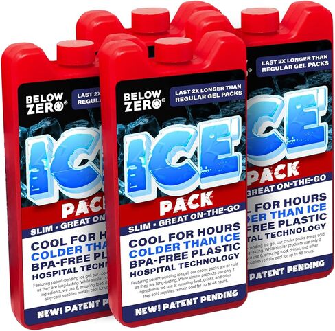 عبوات ثلج صغيرة جديدة قابلة لإعادة الاستخدام للمبردات الكبيرة وحقائب الغداء - أقل من الصفر - تكنولوجيا أبرد وأطول أمدًا في انتظار الحصول على براءة اختراع، حزمة جل ثلج تبريد لمدة تصل إلى 8 ساعات - مختومة من المصنع in Kuwait