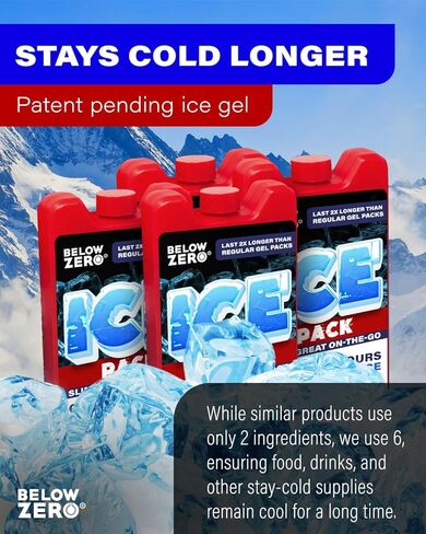 عبوات ثلج صغيرة جديدة قابلة لإعادة الاستخدام للمبردات الكبيرة وحقائب الغداء - أقل من الصفر - تكنولوجيا أبرد وأطول أمدًا في انتظار الحصول على براءة اختراع، حزمة جل ثلج تبريد لمدة تصل إلى 8 ساعات - مختومة من المصنع in Kuwait