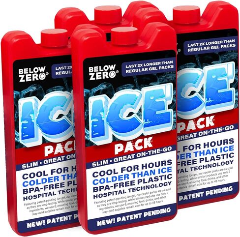 عبوات ثلج صغيرة جديدة قابلة لإعادة الاستخدام للمبردات الكبيرة وحقائب الغداء - أقل من الصفر - تكنولوجيا أبرد وأطول أمدًا في انتظار الحصول على براءة اختراع، حزمة جل ثلج تبريد لمدة تصل إلى 8 ساعات - مختومة من المصنع in Kuwait