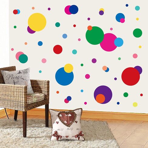 PARLAIM Wall Stickers for Bedroom Living Room, Polka Dot Wall Decals for Kids Boys and Girls (130 Circles) in Saudi Arabia