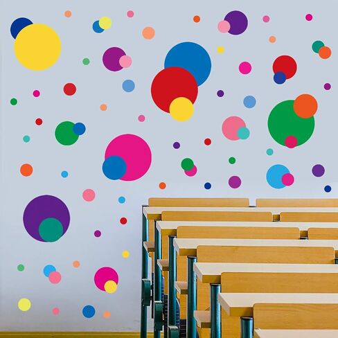 PARLAIM Wall Stickers for Bedroom Living Room, Polka Dot Wall Decals for Kids Boys and Girls (130 Circles) in Saudi Arabia