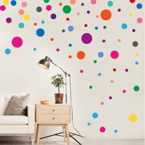 PARLAIM Wall Stickers for Bedroom Living Room, Polka Dot Wall Decals for Kids Boys and Girls (130 Circles) in Saudi Arabia