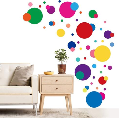 PARLAIM Wall Stickers for Bedroom Living Room, Polka Dot Wall Decals for Kids Boys and Girls (130 Circles) in Saudi Arabia