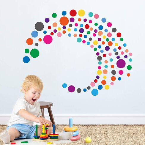 PARLAIM Wall Stickers for Bedroom Living Room, Polka Dot Wall Decals for Kids Boys and Girls (130 Circles) in Saudi Arabia