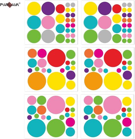 PARLAIM Wall Stickers for Bedroom Living Room, Polka Dot Wall Decals for Kids Boys and Girls (130 Circles) in Saudi Arabia