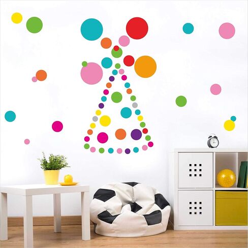 PARLAIM Wall Stickers for Bedroom Living Room, Polka Dot Wall Decals for Kids Boys and Girls (130 Circles) in Saudi Arabia