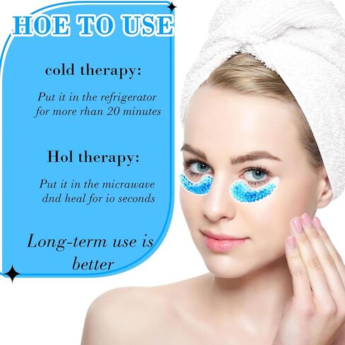 60 قطعة من ضمادات ثلج العين من دانسيب، قابلة لإعادة الاستخدام، رقع تحت العين، قناع قابل لإعادة الاستخدام لإجهاد العين، وتورم الاحمرار، وتخفيف آلام الصداع النصفي، وانتفاخ العين، واسترخاء العين in Kuwait