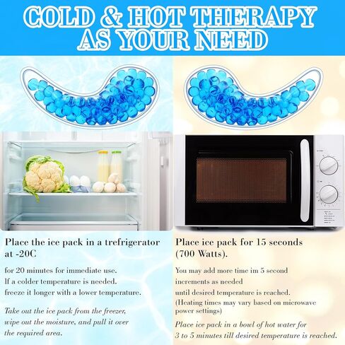 60 قطعة من ضمادات ثلج العين من دانسيب، قابلة لإعادة الاستخدام، رقع تحت العين، قناع قابل لإعادة الاستخدام لإجهاد العين، وتورم الاحمرار، وتخفيف آلام الصداع النصفي، وانتفاخ العين، واسترخاء العين in Kuwait